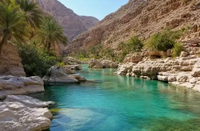 At Wadi Shab or Wadi Tiwi