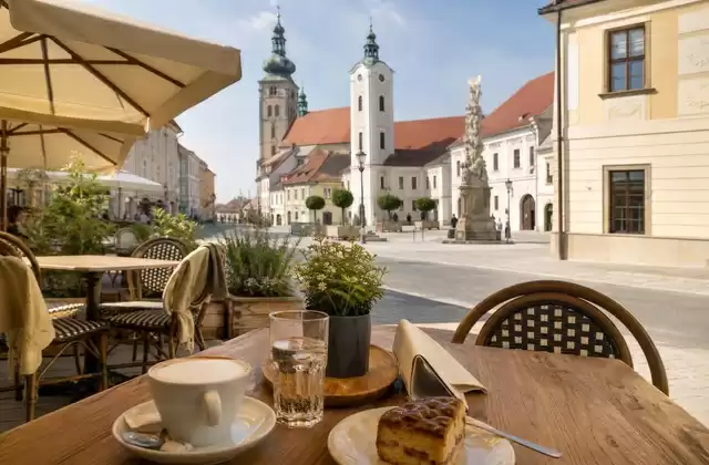 In the cafes of the old town
