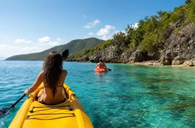 Kayak dans la baie