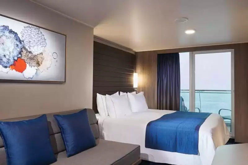 Balcony stateroom with bow view